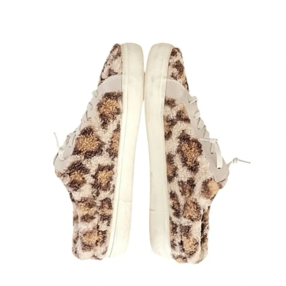 Vintage Havana Snuggle Leopard Fur & Leather Sneaker Slippers 8.5